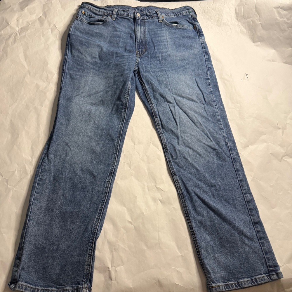 Levis Mens Jeans 505‎ Regular Fit Blue Denim Size 38x31 Whiskering Fade